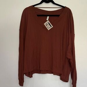 Wishlist Rust V-Neck Blouse NWT